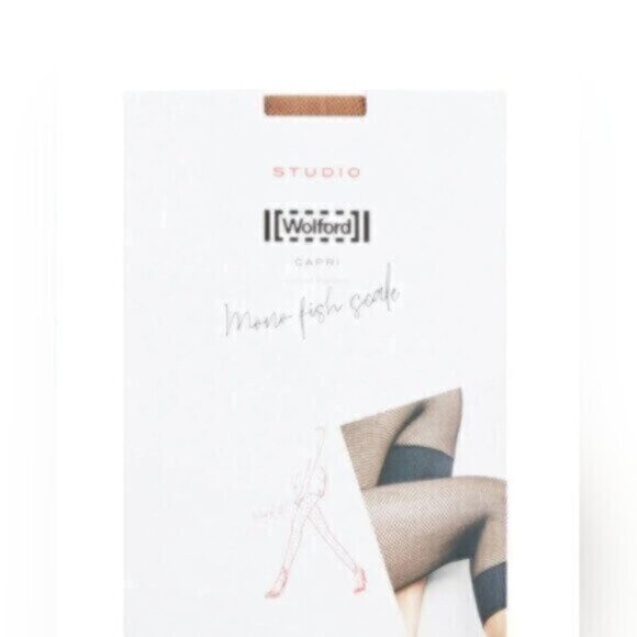 Wolford Studio Fishnet Capri Tights Black Whimsy Goth - Picture 2 of 9